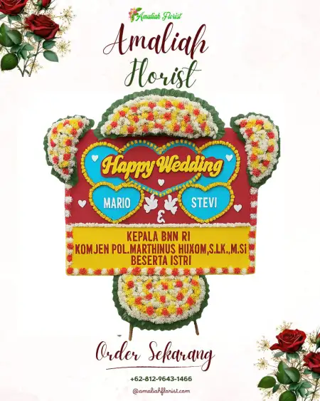 Papan Bunga Pernikahan Megonten